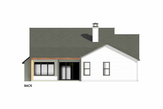 Exterior - Rear Elevation 1 for Farmhouse House Plan #1096-108 - 4 bed, 2 bath