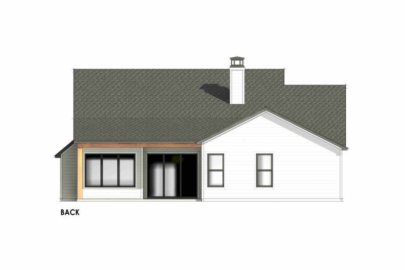 House Blueprint - Exterior - Rear Elevation 1 for Farmhouse House Plan #1096-108 - 4 bed, 2 bath
