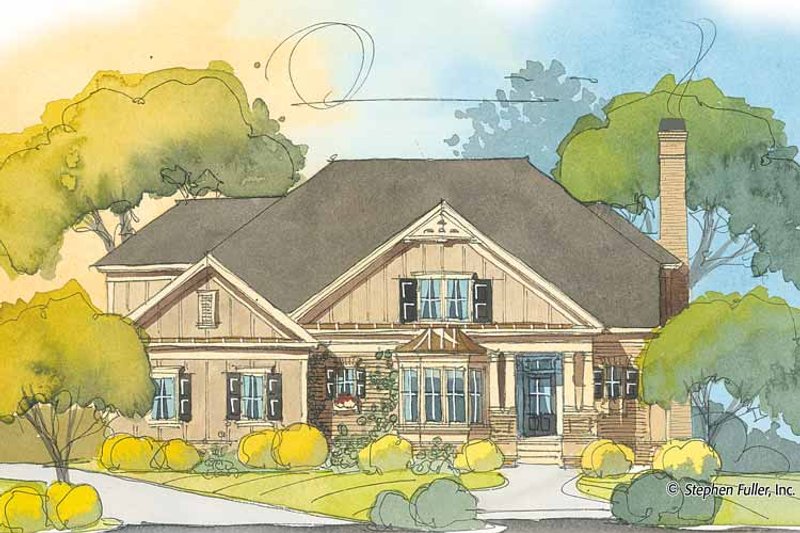 Home Plan - Exterior - Front Elevation 3 for Country House Plan #429-386 - 4 bed, 3.5 bath