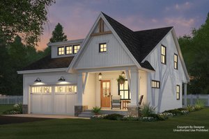 House Blueprint - Farmhouse Exterior - Front Elevation Plan #51-1500