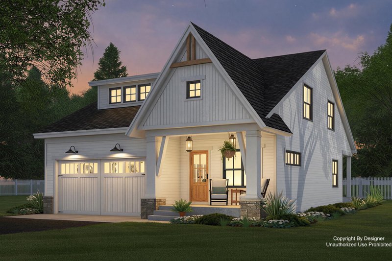 House Blueprint - Farmhouse Exterior - Front Elevation Plan #51-1500