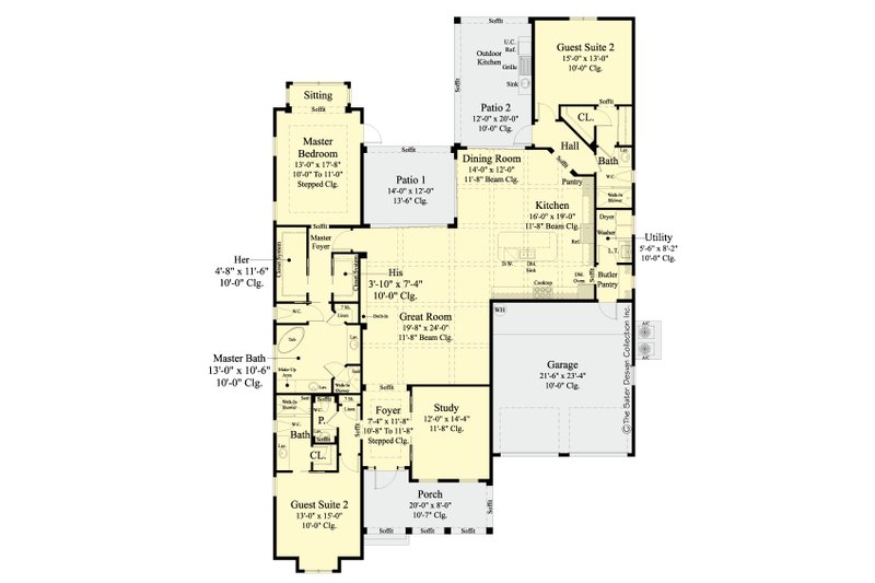 Dream House Plan - Floor Plan - Main Floor for Ranch House Plan #930-470 - 3 bed, 3.5 bath