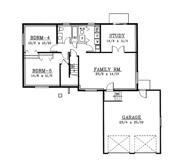 House Plan Design - Traditional Floor Plan - Lower Floor Plan #1037-46