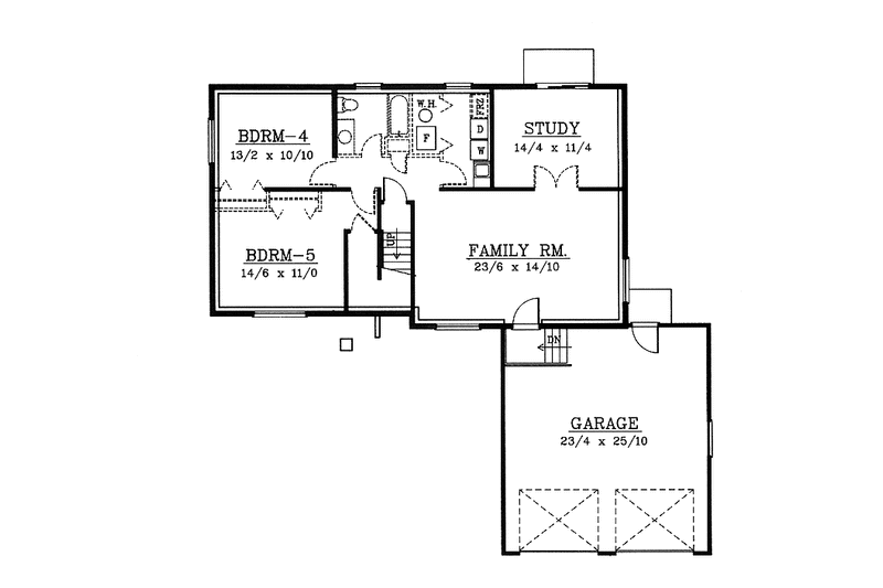 Dream House Plan - Floor Plan - Lower Floor for Traditional House Plan #1037-46 - 5 bed, 2 bath