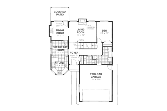 Floor Plan - Main Floor for European House Plan #18-9079 - 4 bed, 2.5 bath