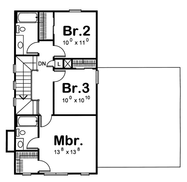 Cottage Floor Plan - Upper Floor Plan #20-1209