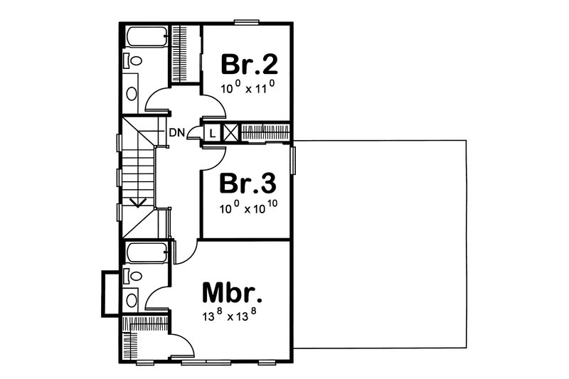 Home Plan - Floor Plan - Upper Floor for Cottage House Plan #20-1209 - 3 bed, 2.5 bath
