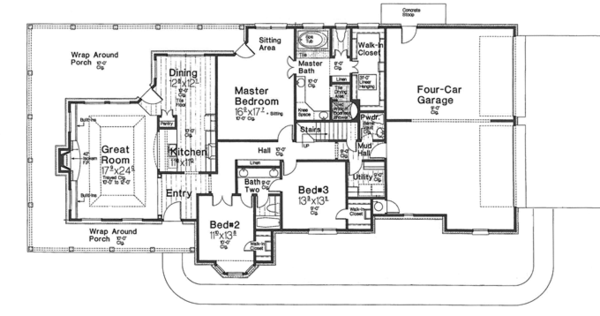 Architectural House Design - European Floor Plan - Main Floor Plan #310-1278