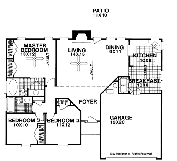 Architectural House Design - Ranch Floor Plan - Main Floor Plan #56-658