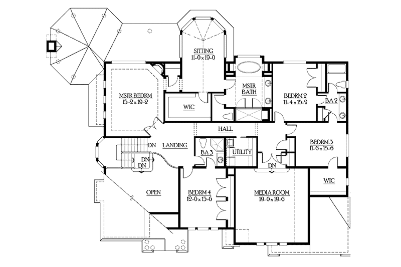 Home Plan - Floor Plan - Upper Floor for Craftsman House Plan #132-501 - 5 bed, 4 bath