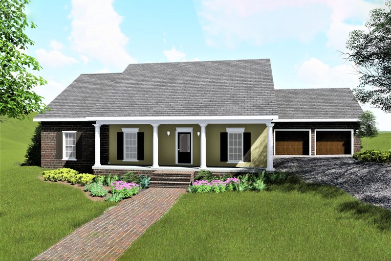 Architectural House Design - Ranch Exterior - Front Elevation Plan #44-169