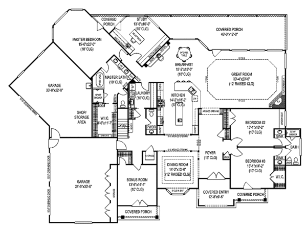 Cottage Floor Plan - Main Floor Plan #11-279