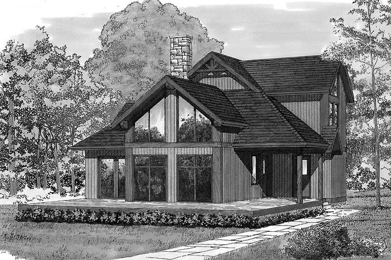 House Blueprint - Contemporary Exterior - Front Elevation Plan #47-765
