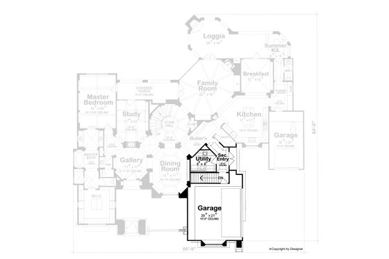 Floor Plan - Other Floor for Mediterranean House Plan #20-2157 - 4 bed, 5 bath