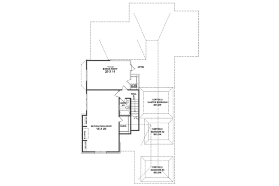 Floor Plan - Upper Floor for Traditional House Plan #81-386 - 3 bed, 2 bath