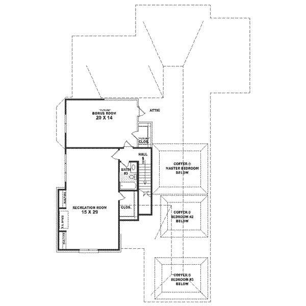 Traditional Floor Plan - Upper Floor Plan #81-386