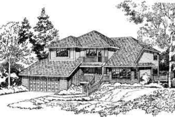 Exterior - Front Elevation for Traditional House Plan #312-197 - 3 bed, 2.5 bath