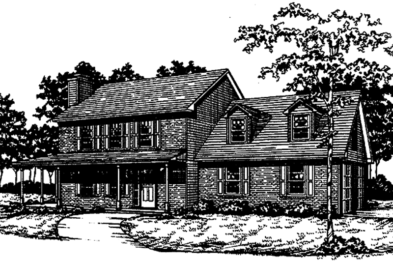 Home Plan - Country Exterior - Front Elevation Plan #30-305