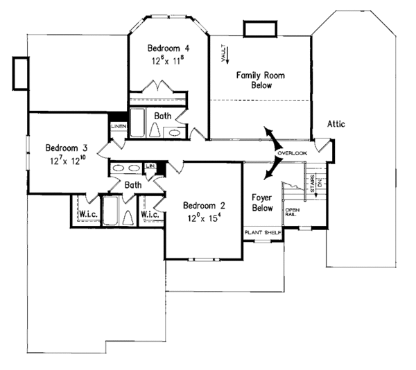 Home Plan - Colonial Floor Plan - Upper Floor Plan #927-849