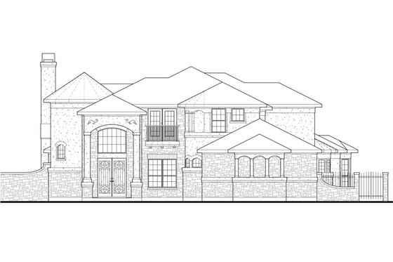 Exterior - Front Elevation 4 for Mediterranean House Plan #80-184 - 5 bed, 3 bath