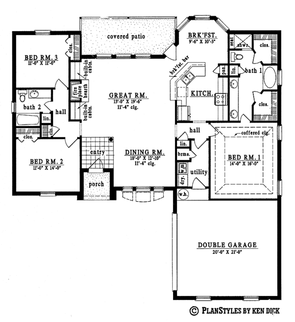 Home Plan - Country Floor Plan - Main Floor Plan #42-447