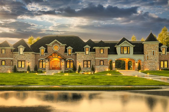 Exterior - Front Elevation 3 for Mediterranean House Plan #119-414 - 4 bed, 4.5 bath
