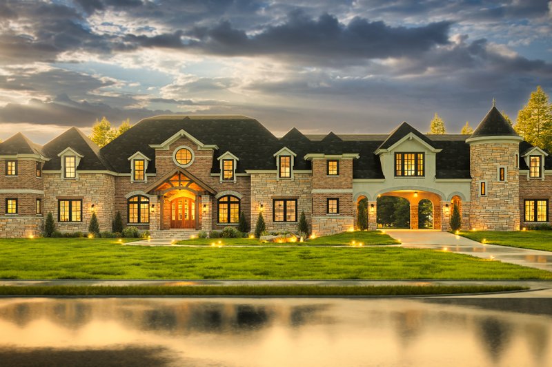 Home Plan - Exterior - Front Elevation 3 for Mediterranean House Plan #119-414 - 4 bed, 4.5 bath