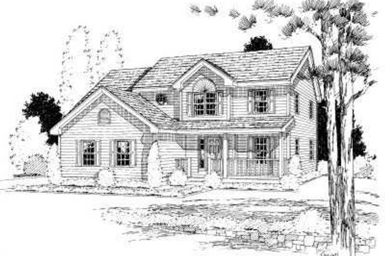 Exterior - Front Elevation for Traditional House Plan #75-142 - 3 bed, 2.5 bath