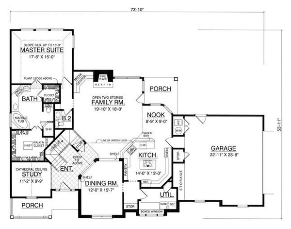 Dream House Plan - Traditional Floor Plan - Main Floor Plan #40-260