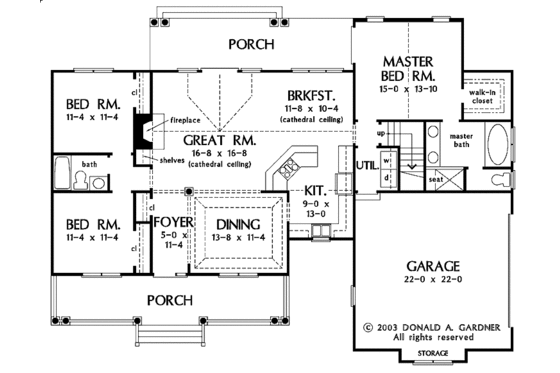 Floor Plan - Main Floor for Country House Plan #929-703 - 3 bed, 2 bath