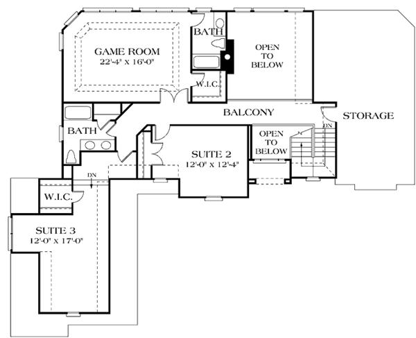 Home Plan - Traditional Floor Plan - Upper Floor Plan #453-165