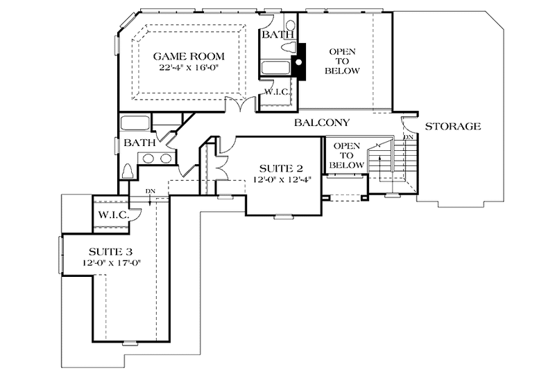 Dream House Plan - Floor Plan - Upper Floor for Traditional House Plan #453-165 - 3 bed, 3.5 bath