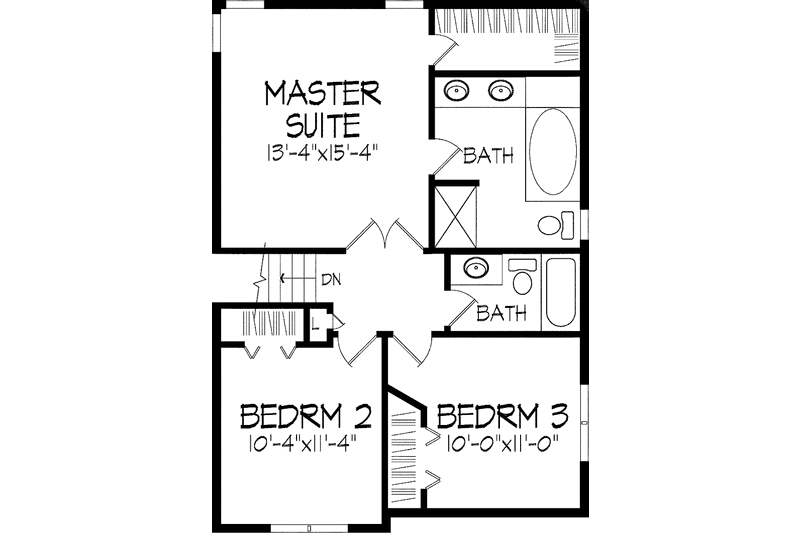 Home Plan - Floor Plan - Upper Floor for European House Plan #51-820 - 3 bed, 3 bath