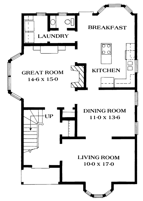 Architectural House Design - Victorian Floor Plan - Main Floor Plan #1014-17