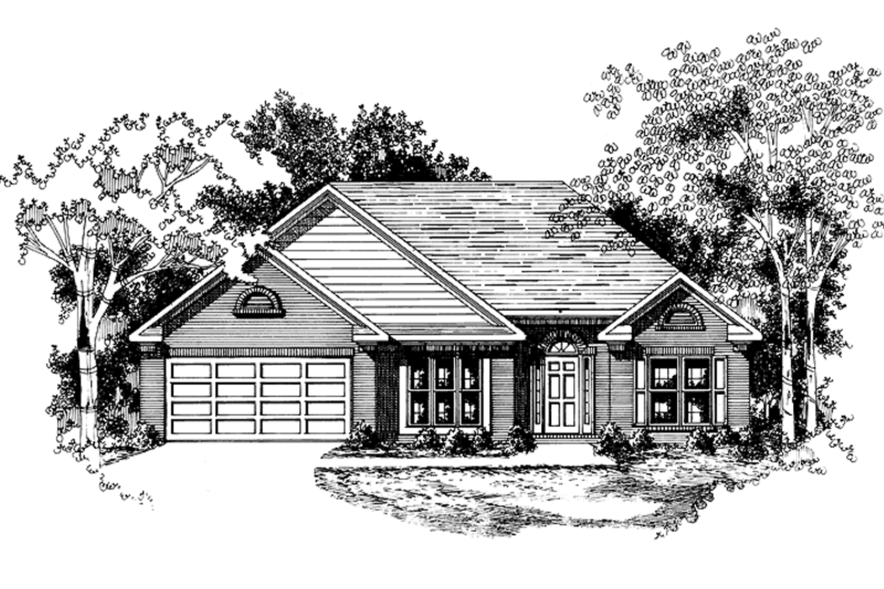 Home Plan - Exterior - Front Elevation 3 for Ranch House Plan #927-54 - 3 bed, 2 bath