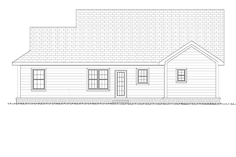 Architectural House Design - Exterior - Rear Elevation for Traditional House Plan #513-2099 - 3 bed, 2 bath