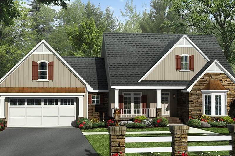 Architectural House Design - Exterior - Front Elevation 4 for European House Plan #21-439 - 4 bed, 2.5 bath