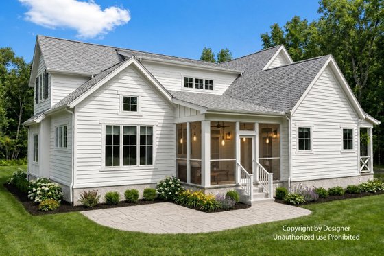 Exterior - Rear Elevation 3 for Farmhouse House Plan #51-1549 - 4 bed, 3.5 bath