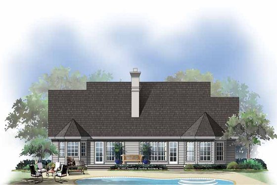 Exterior - Rear Elevation for Country House Plan #929-362 - 3 bed, 2 bath