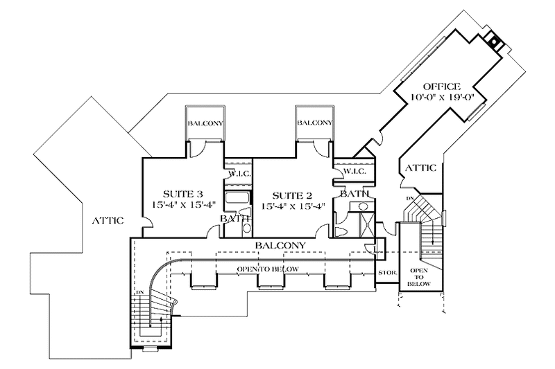 Home Plan - Floor Plan - Upper Floor for Country House Plan #453-235 - 3 bed, 3.5 bath
