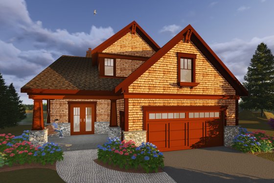 Exterior - Front Elevation for Craftsman House Plan #70-1433 - 5 bed, 3.5 bath