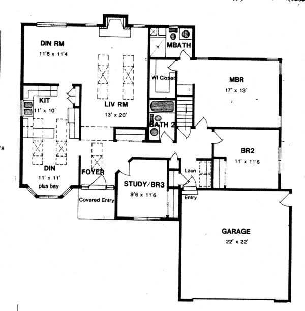 House Plan Design - Ranch Floor Plan - Main Floor Plan #316-205