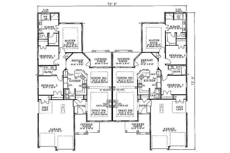 Dream House Plan - Floor Plan - Main Floor for European House Plan #17-1081 - 3 bed, 2 bath