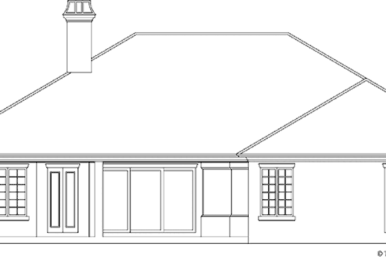 Exterior - Rear Elevation for Mediterranean House Plan #930-346 - 4 bed, 3.5 bath