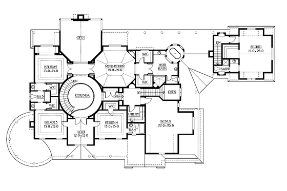 Floor Plan - Upper Floor for Country House Plan #132-521 - 4 bed, 4.5 bath