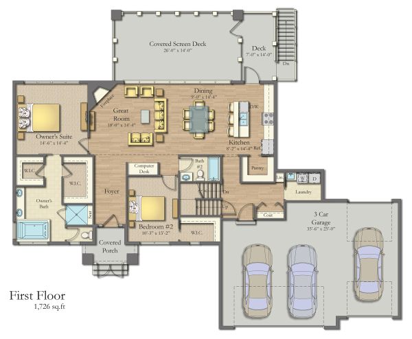 Home Plan - Craftsman Floor Plan - Main Floor Plan #1057-8