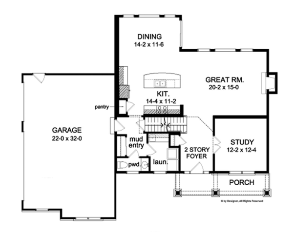 House Plan Design - Colonial Floor Plan - Main Floor Plan #1010-57