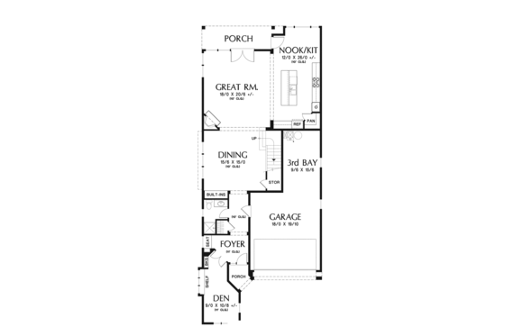 Floor Plan - Main Floor for Traditional House Plan #48-902 - 4 bed, 3 bath