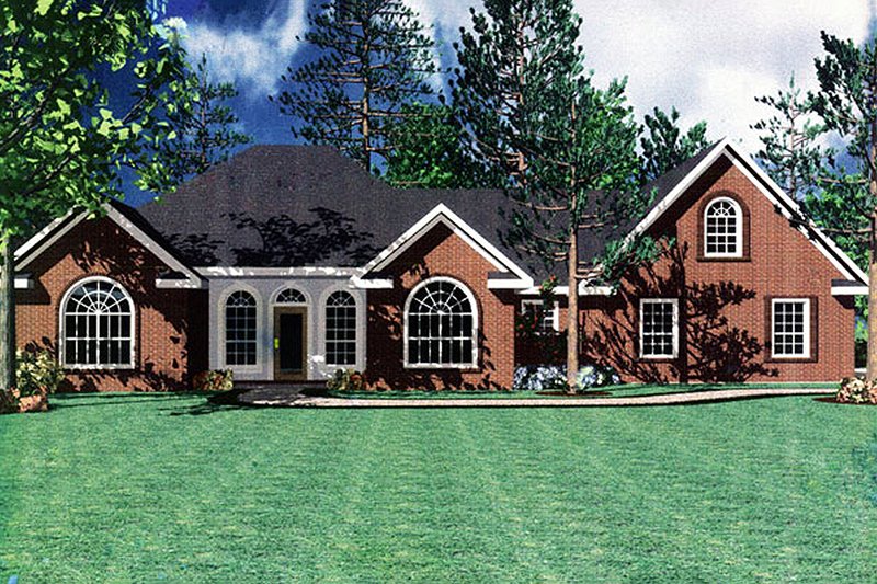Traditional Style House Plan - 3 Beds 2 Baths 1638 Sq/Ft Plan #21-110