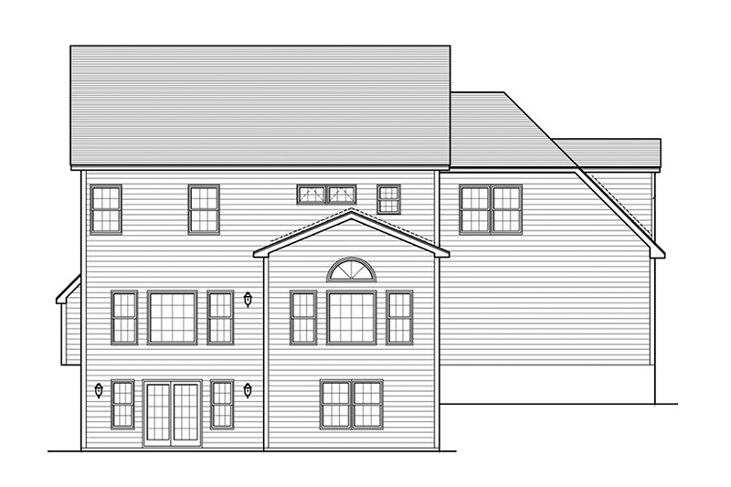 Architectural House Design - Exterior - Rear Elevation for Traditional House Plan #1010-129 - 4 bed, 2.5 bath